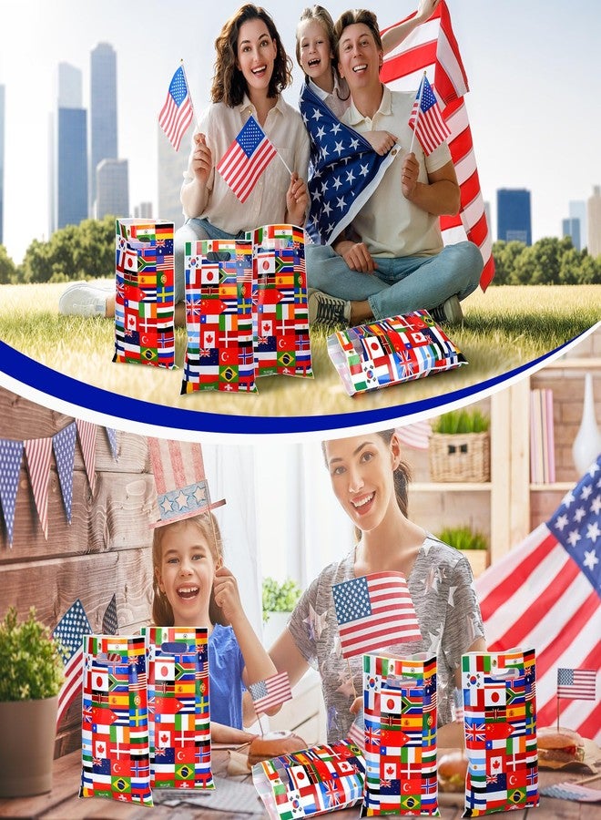 Supervitae 50 Pcs International World Flags Gift Bags with Handles Plastic World Flag Goodie Bag International Party Favor Supplies for Opening Sports Events Celebration Traveler Decoration Bar Clubs - Image 5